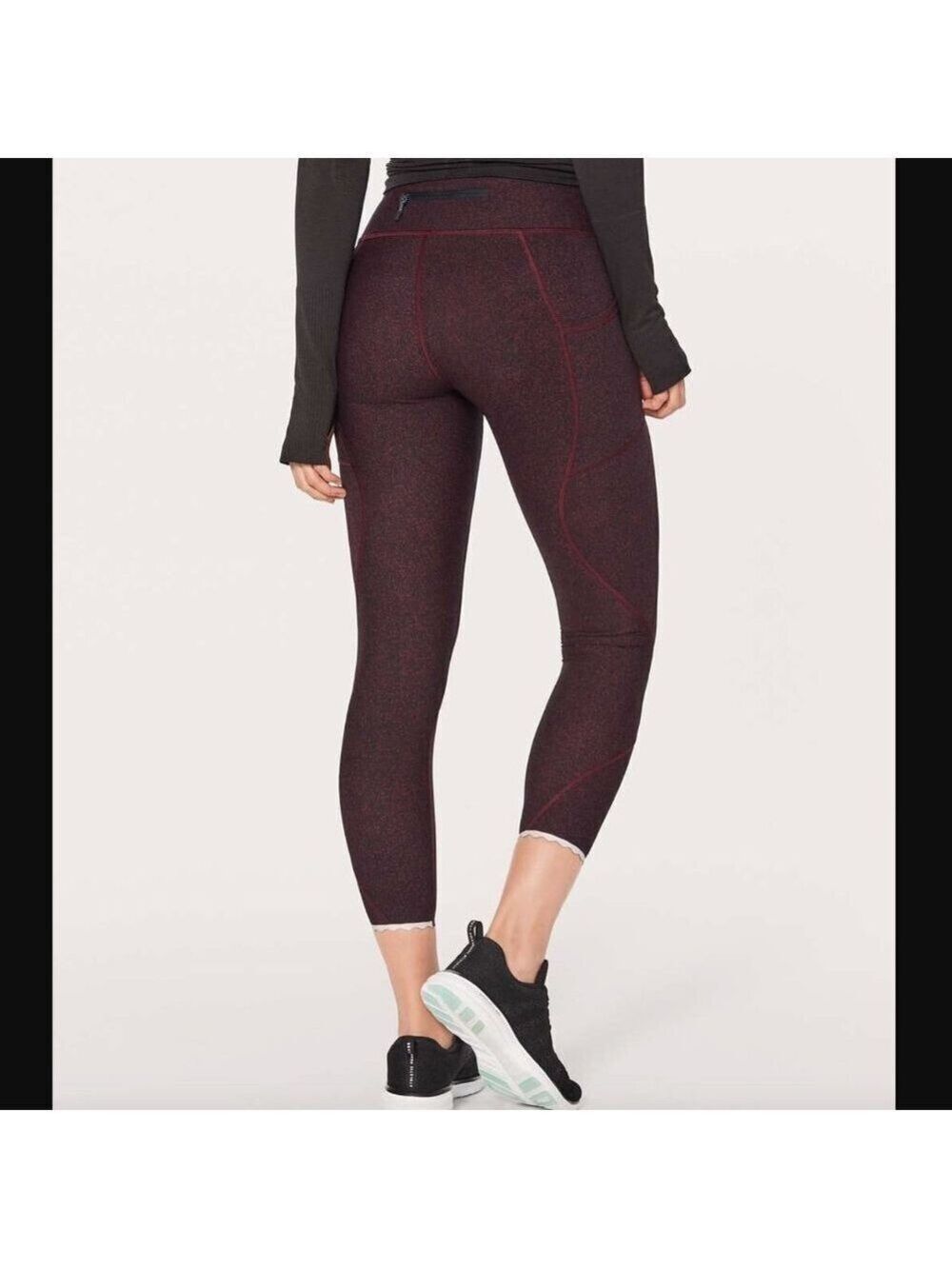 Lululemon Tight Stuff Tight II 25 Inch Granulite Garnet Black Size 6